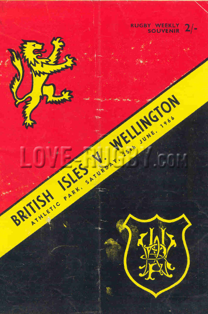 1966 Wellington v British Isles  Rugby Programme